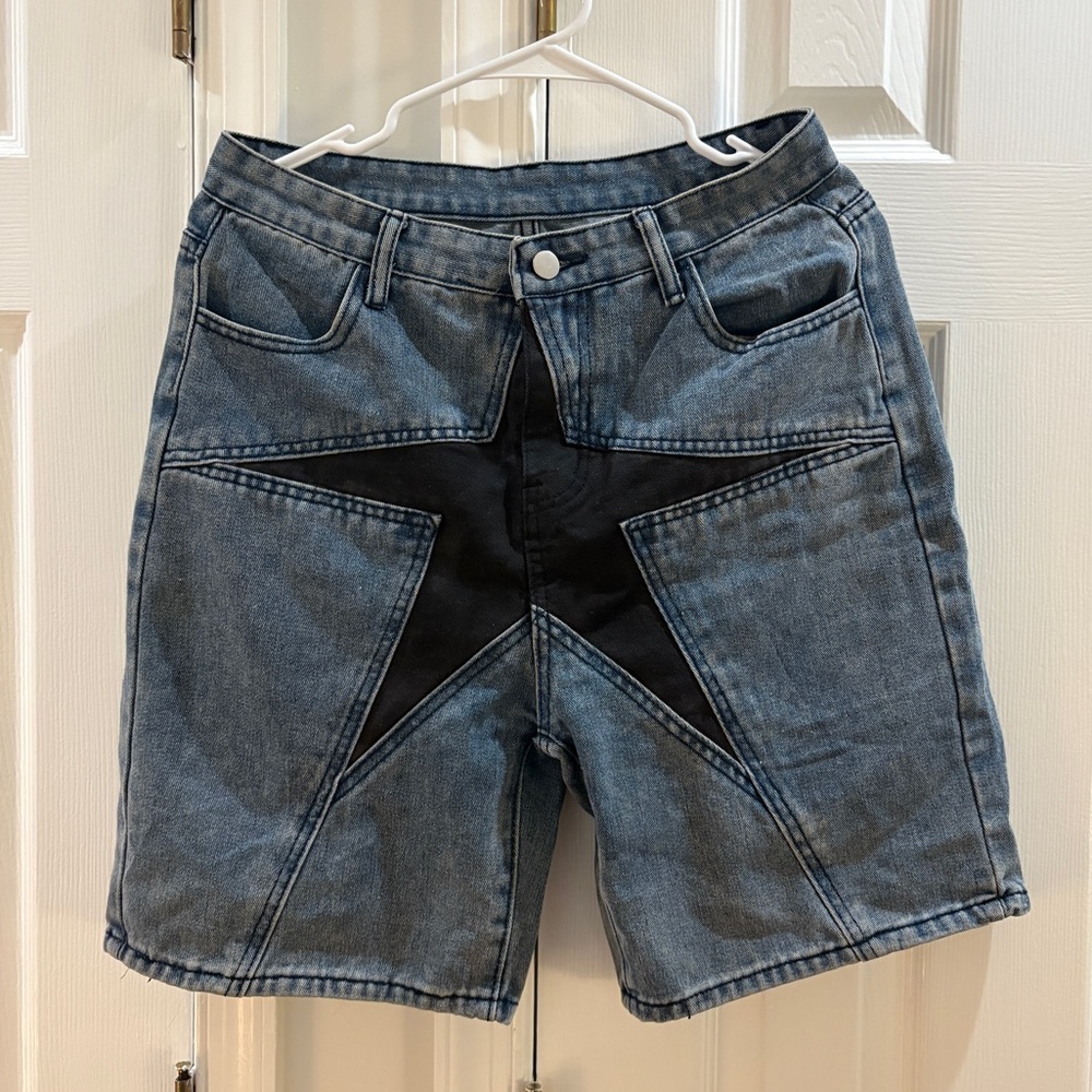Star jean shorts